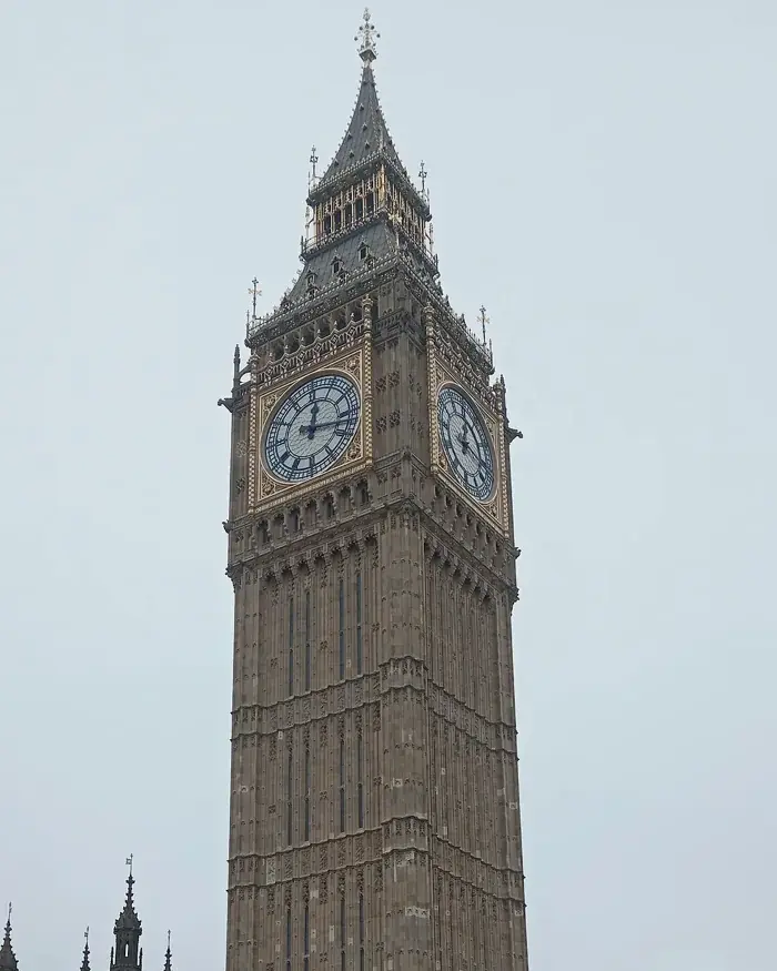 The Elizabeth Tower, which houses Big Ben, beside the Houses of Parliament in Westminster, London